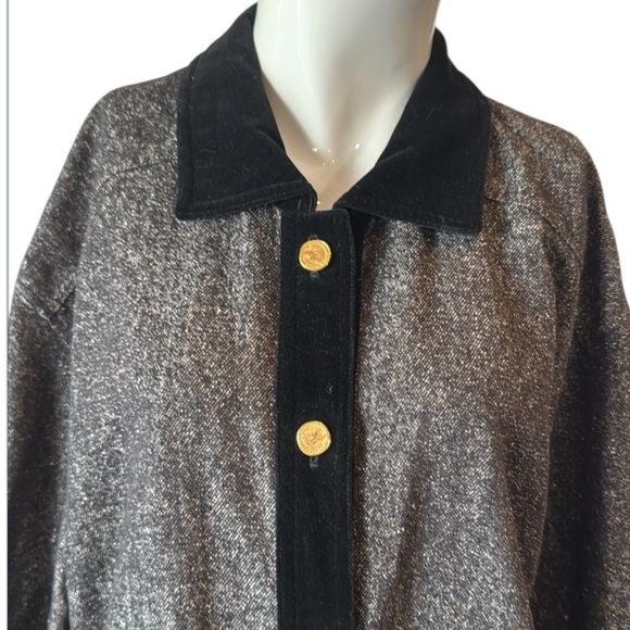 Escada By Margaretha Ley Black Silk & Velvet Trim Jacket Size 34 - Picture 7 of 12